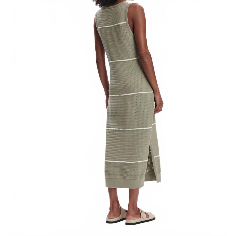 NEW VARLEY scott scoop neck midi dress in seagrass - Picture 3 of 6